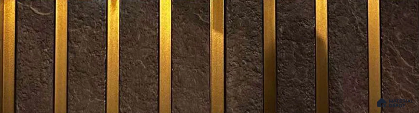 Brown Stone Louver PN 05546 8 ft x 6 inch Charcoal Panel - 7 mm | Suitable for Feature Wall, TV Unit & Living Room | Width is Subjected to 5% Variation