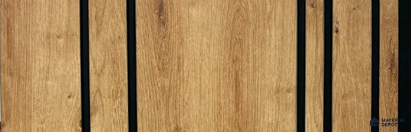 Brown Wooden Louver PN 05556 9.5 ft x 12 inch Charcoal Panel - 6 mm | Suitable for Feature Wall, TV Unit & Living Room | Width is Subjected to 5% Variation