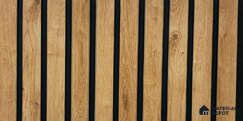 Brown Wooden Louver PN 05554 9.5 ft x 12 inch Charcoal Panel - 6 mm | Suitable for Feature Wall, TV Unit & Living Room | Width is Subjected to 5% Variation