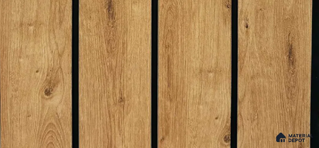 Brown Wooden Louver PN 05555 9.5 ft x 12 inch Charcoal Panel - 6 mm | Suitable for Feature Wall, TV Unit & Living Room | Width is Subjected to 5% Variation