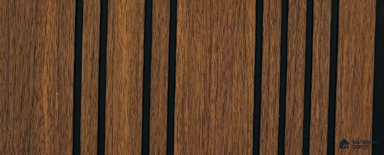 Brown Wooden Louver PN 05559 9.5 ft x 12 inch Charcoal Panel - 6 mm | Suitable for Feature Wall, TV Unit & Living Room | Width is Subjected to 5% Variation