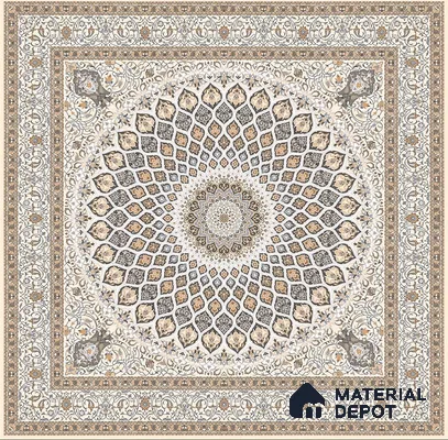 Moroccan Carpet Wall & Floor Tile TL 05331 B Atlas Marrakeh Mix Type B 2 ft x 2 ft Vitrified Matte Finish - 9 mm | Suitable for Entrance Areas, Coutyard, Patio, Verandahs | Please Expect a Slight Variation of Pattern (Sample)