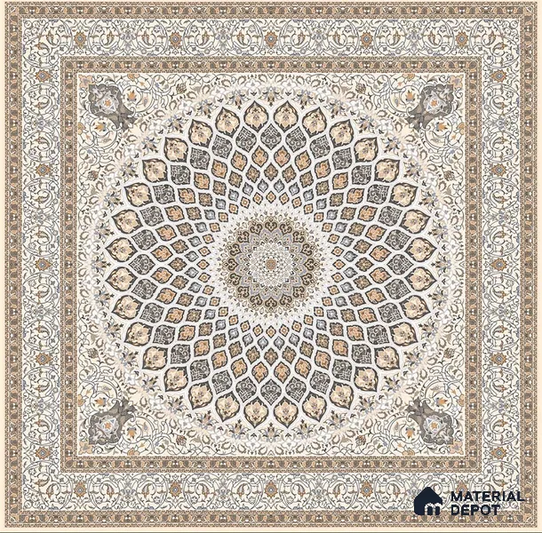 Moroccan Carpet Wall & Floor Tile TL 05331 B Atlas Marrakeh Mix Type B 2 ft x 2 ft Vitrified Matte Finish - 9 mm | Suitable for Entrance Areas, Coutyard, Patio, Verandahs | Please Expect a Slight Variation of Pattern (Sample)