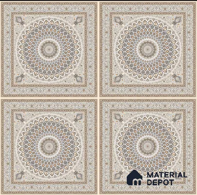 Moroccan Carpet Wall & Floor Tile TL 05331 B Atlas Marrakeh Mix Type B 2 ft x 2 ft Vitrified Matte Finish - 9 mm | Suitable for Entrance Areas, Coutyard, Patio, Verandahs | Please Expect a Slight Variation of Pattern (Sample)