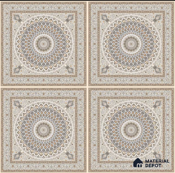 Moroccan Carpet Wall & Floor Tile TL 05331 B Atlas Marrakeh Mix Type B 2 ft x 2 ft Vitrified Matte Finish - 9 mm | Suitable for Entrance Areas, Coutyard, Patio, Verandahs | Please Expect a Slight Variation of Pattern (Sample)