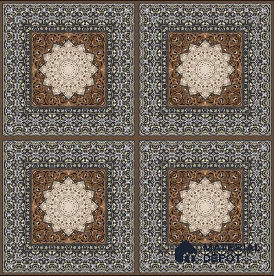 Moroccan Carpet Wall & Floor Tile TL 05331 C Atlas Marrakeh Mix Type C 2 ft x 2 ft Vitrified Matte Finish - 9 mm | Suitable for Entrance Areas, Coutyard, Patio, Verandahs | Please Expect a Slight Variation of Pattern (Sample)