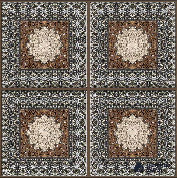 Moroccan Carpet Wall & Floor Tile TL 05331 C Atlas Marrakeh Mix Type C 2 ft x 2 ft Vitrified Matte Finish - 9 mm | Suitable for Entrance Areas, Coutyard, Patio, Verandahs | Please Expect a Slight Variation of Pattern (Sample)