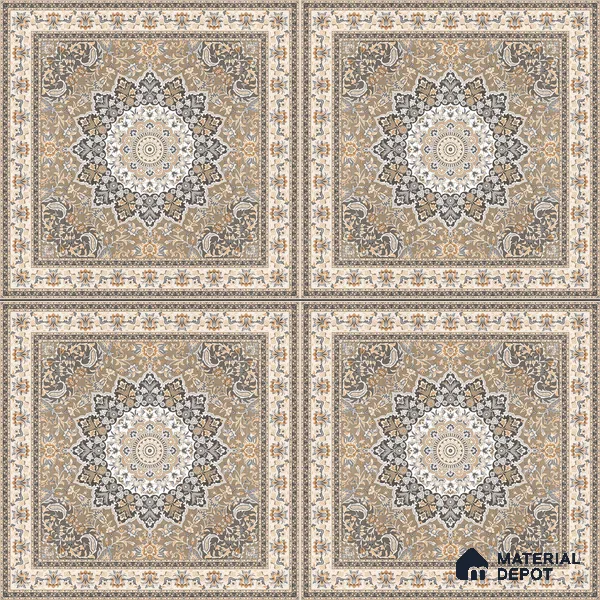 Moroccan Carpet Wall & Floor Tile TL 05331 Atlas Marrakeh Mix Type A 2 ft x 2 ft Vitrified Matte Finish - 9 mm | Suitable for Entrance Areas, Coutyard, Patio, Verandahs | Please Expect a Slight Variation of Pattern (Sample)