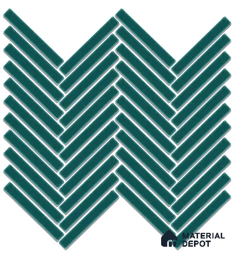 Mosaic Floor & Wall Herring Bone Tile TL 10644 AI | 275.8x301.9 mm (Chip Size 12x93 mm) Glossy Finish Porcelain Tile - 8 mm | Suitable For Outdoor, Swimming Pool Area