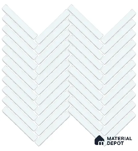 Mosaic Floor & Wall Herring Bone Tile TL 10644 N | 275.8x301.9 mm (Chip Size 12x93 mm) Glossy Finish Porcelain Tile - 8 mm | Suitable For Outdoor, Swimming Pool Area