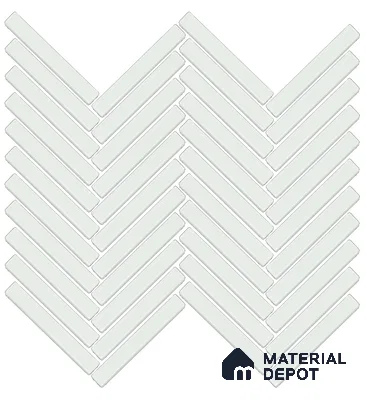 Mosaic Floor & Wall Herring Bone Tile TL 10644 O | 275.8x301.9 mm (Chip Size 12x93 mm) Glossy Finish Porcelain Tile - 8 mm | Suitable For Outdoor, Swimming Pool Area