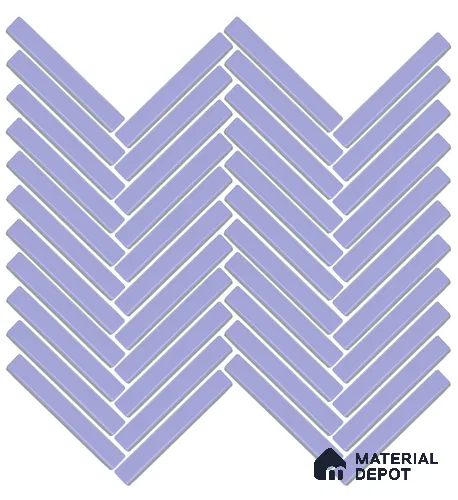 Mosaic Floor & Wall Herring Bone Tile TL 10644 S | 275.8x301.9 mm (Chip Size 12x93 mm) Glossy Finish Porcelain Tile - 8 mm | Suitable For Outdoor, Swimming Pool Area