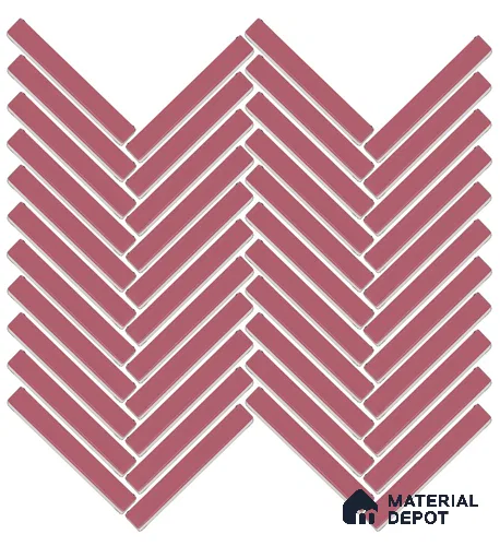 Mosaic Floor & Wall Herring Bone Tile TL 10644 T | 275.8x301.9 mm (Chip Size 12x93 mm) Glossy Finish Porcelain Tile - 8 mm | Suitable For Outdoor, Swimming Pool Area