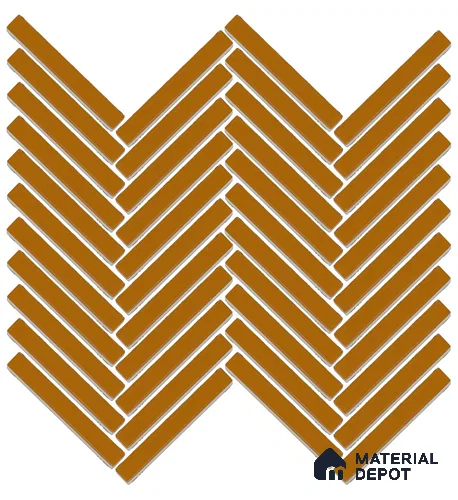 Mosaic Floor & Wall Herring Bone Tile TL 10644 Q | 275.8x301.9 mm (Chip Size 12x93 mm) Glossy Finish Porcelain Tile - 8 mm | Suitable For Outdoor, Swimming Pool Area