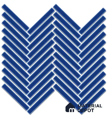 Mosaic Floor & Wall Herring Bone Tile TL 10644 AM | 275.8x301.9 mm (Chip Size 12x93 mm) Glossy Finish Porcelain Tile - 8 mm | Suitable For Outdoor, Swimming Pool Area