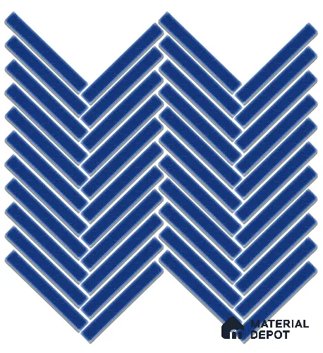 Mosaic Floor & Wall Herring Bone Tile TL 10644 AM | 275.8x301.9 mm (Chip Size 12x93 mm) Glossy Finish Porcelain Tile - 8 mm | Suitable For Outdoor, Swimming Pool Area