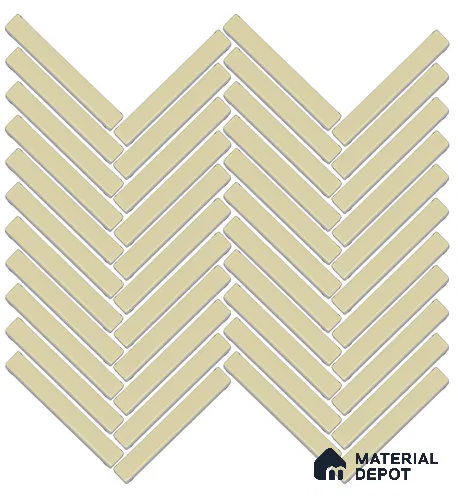 Mosaic Floor & Wall Herring Bone Tile TL 10644 P | 275.8x301.9 mm (Chip Size 12x93 mm) Glossy Finish Porcelain Tile - 8 mm | Suitable For Outdoor, Swimming Pool Area