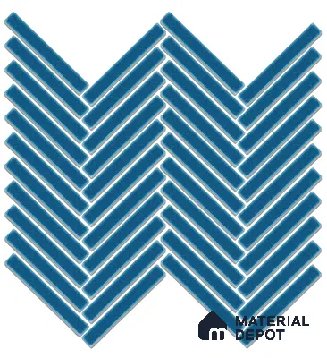 Mosaic Floor & Wall Herring Bone Tile TL 10644 AL | 275.8x301.9 mm (Chip Size 12x93 mm) Glossy Finish Porcelain Tile - 8 mm | Suitable For Outdoor, Swimming Pool Area