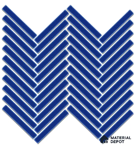 Mosaic Floor & Wall Herring Bone Tile TL 10644 AN | 275.8x301.9 mm (Chip Size 12x93 mm) Glossy Finish Porcelain Tile - 8 mm | Suitable For Outdoor, Swimming Pool Area