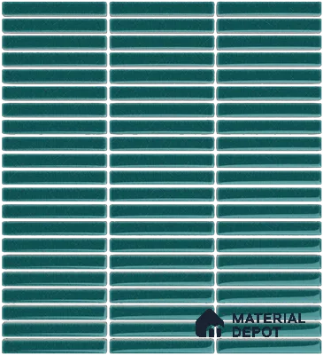 Mosaic Floor & Wall  Kitkat Tile TL 10644 Z | 294x283.50 mm (Chip Size 12x93 mm) Glossy Finish Porcelain Tile - 8 mm | Suitable For Outdoor, Swimming Pool Area
