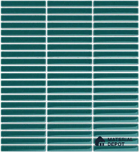 Mosaic Floor & Wall  Kitkat Tile TL 10644 Z | 294x283.50 mm (Chip Size 12x93 mm) Glossy Finish Porcelain Tile - 8 mm | Suitable For Outdoor, Swimming Pool Area