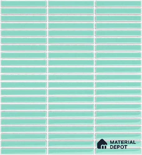 Mosaic Floor & Wall  Kitkat Tile TL 10644 W | 294x283.50 mm (Chip Size 12x93 mm) Glossy Finish Porcelain Tile - 8 mm | Suitable For Outdoor, Swimming Pool Area