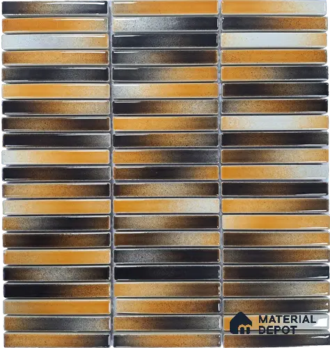 Mosaic Floor & Wall Kitkat Tile TL 10644 AP | 294x283.50 mm (Chip Size 12x93 mm) Glossy Finish Porcelain Tile - 8 mm | Suitable For Outdoor, Swimming Pool Area