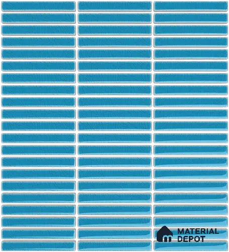 Mosaic Floor & Wall  Kitkat Tile TL 10644 AB | 294x283.50 mm (Chip Size 12x93 mm) Glossy Finish Porcelain Tile - 8 mm | Suitable For Outdoor, Swimming Pool Area