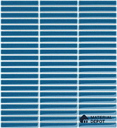 Mosaic Floor & Wall  Kitkat Tile TL 10644 AC | 294x283.50 mm (Chip Size 12x93 mm) Glossy Finish Porcelain Tile - 8 mm | Suitable For Outdoor, Swimming Pool Area