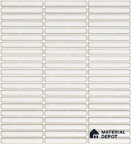 Mosaic Floor & Wall  Kitkat Tile TL 10644 AR | 294x283.50 mm (Chip Size 12x93 mm) Glossy Finish Porcelain Tile - 8 mm | Suitable For Outdoor, Swimming Pool Area