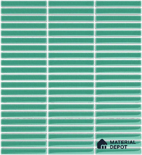 Mosaic Floor & Wall  Kitkat Tile TL 10644 X | 294x283.50 mm (Chip Size 12x93 mm) Glossy Finish Porcelain Tile - 8 mm | Suitable For Outdoor, Swimming Pool Area