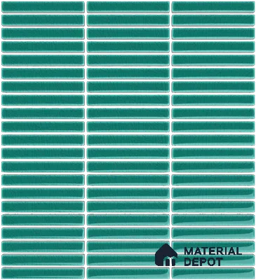Mosaic Floor & Wall  Kitkat Tile TL 10644 Y | 294x283.50 mm (Chip Size 12x93 mm) Glossy Finish Porcelain Tile - 8 mm | Suitable For Outdoor, Swimming Pool Area