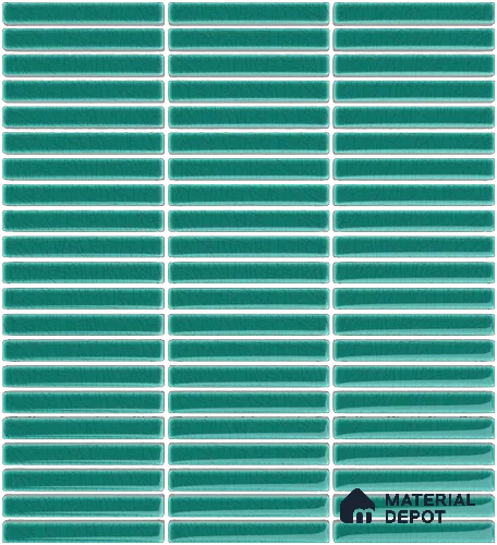 Mosaic Floor & Wall  Kitkat Tile TL 10644 Y | 294x283.50 mm (Chip Size 12x93 mm) Glossy Finish Porcelain Tile - 8 mm | Suitable For Outdoor, Swimming Pool Area