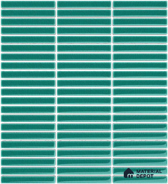 Mosaic Floor & Wall  Kitkat Tile TL 10644 Y | 294x283.50 mm (Chip Size 12x93 mm) Glossy Finish Porcelain Tile - 8 mm | Suitable For Outdoor, Swimming Pool Area