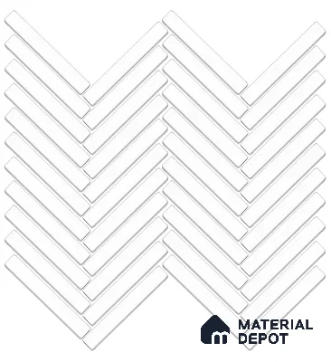 Mosaic Floor & Wall Herring Bone Tile TL 10644 B | 275.8x301.9 mm (Chip Size 12x93 mm) Glossy Finish Porcelain Tile - 8 mm | Suitable For Outdoor, Swimming Pool Area