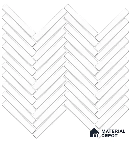 Mosaic Floor & Wall Herring Bone Tile TL 10644 B | 275.8x301.9 mm (Chip Size 12x93 mm) Glossy Finish Porcelain Tile - 8 mm | Suitable For Outdoor, Swimming Pool Area