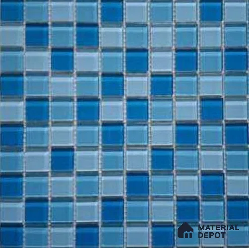 Mosaic Floor & Wall Tile TL 10629 | 300 x 300 mm (Chip Size 48x48 mm) Glossy Finish Glass Tile - 4 mm | Suitable For Outdoor, Swimming Pool Area