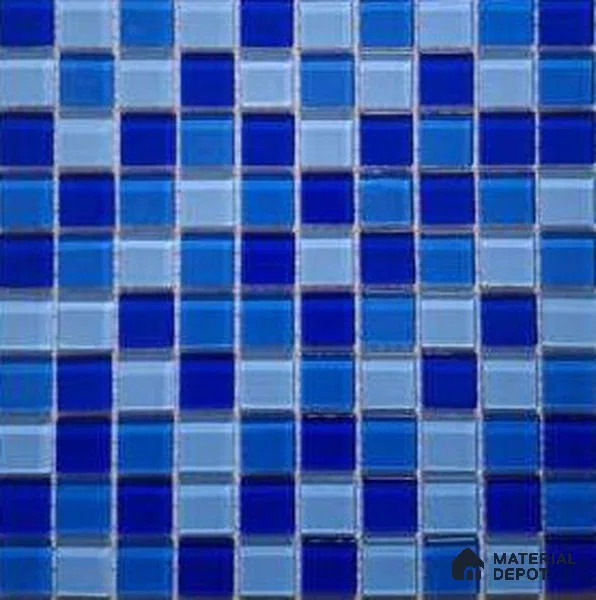 Mosaic Floor & Wall Tile TL 10632 | 300 x 300 mm (Chip Size 25x25 mm) Glossy Finish Glass Tile - 4 mm | Suitable For Outdoor, Swimming Pool Area