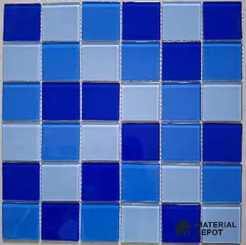 Mosaic Floor & Wall Tile TL 11400 | 300 x 300 mm (Chip Size 48x48 mm) Glossy Finish Glass Tile - 4 mm | Suitable For Outdoor, Swimming Pool Area