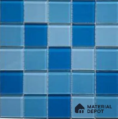 Mosaic Floor & Wall Tile TL 10631 | 300 x 300 mm (Chip Size 48x48 mm) Glossy Finish Glass Tile - 4 mm | Suitable For Outdoor, Swimming Pool Area