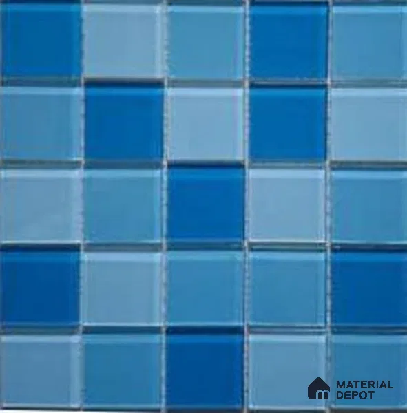 Mosaic Floor & Wall Tile TL 10631 | 300 x 300 mm (Chip Size 48x48 mm) Glossy Finish Glass Tile - 4 mm | Suitable For Outdoor, Swimming Pool Area