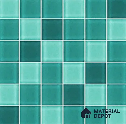 Mosaic Floor & Wall Tile TL 10625 | 300 X 300 mm (Chip Size 48x48 mm) Glossy Finish Glass Tile - 4 mm | Suitable For Outdoor, Swimming Pool Area
