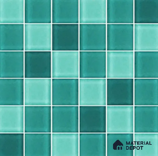 Mosaic Floor & Wall Tile TL 10625 | 300 X 300 mm (Chip Size 48x48 mm) Glossy Finish Glass Tile - 4 mm | Suitable For Outdoor, Swimming Pool Area