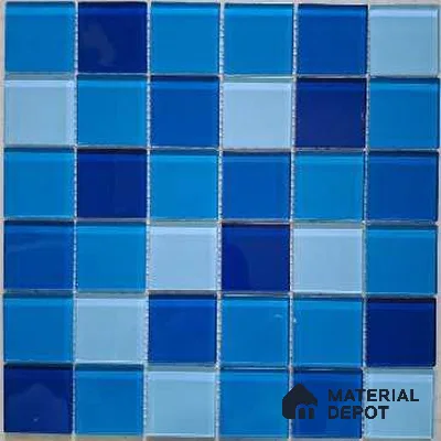 Mosaic Floor & Wall Tile TL 10626 | 300 X 300 mm (Chip Size 48x48 mm) Glossy Finish Glass Tile - 4 mm | Suitable For Outdoor, Swimming Pool Area
