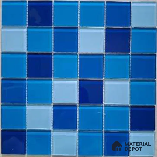 Mosaic Floor & Wall Tile TL 10626 | 300 X 300 mm (Chip Size 48x48 mm) Glossy Finish Glass Tile - 4 mm | Suitable For Outdoor, Swimming Pool Area