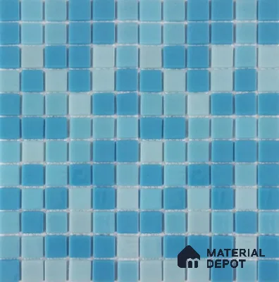 Mosaic Floor & Wall Tile TL 10638 | 317.6 x 317.6 mm (Chip Size 25x25 mm) Glossy Finish Glass Tile - 5 mm | Suitable For Outdoor, Swimming Pool Area