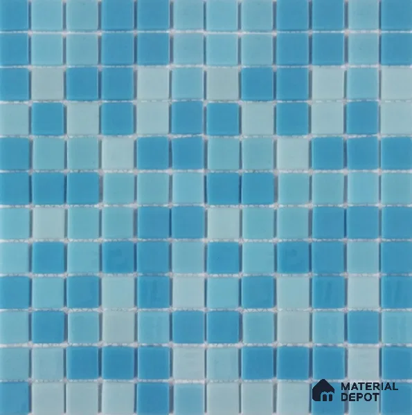 Mosaic Floor & Wall Tile TL 10638 | 317.6 x 317.6 mm (Chip Size 25x25 mm) Glossy Finish Glass Tile - 5 mm | Suitable For Outdoor, Swimming Pool Area