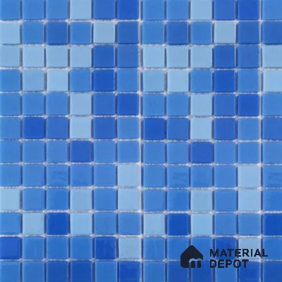 Mosaic Floor & Wall Tile TL 10634 | 317.6 x 317.6 mm (Chip Size 25x25 mm) Glossy Finish Glass Tile - 5 mm | Suitable For Outdoor, Swimming Pool Area