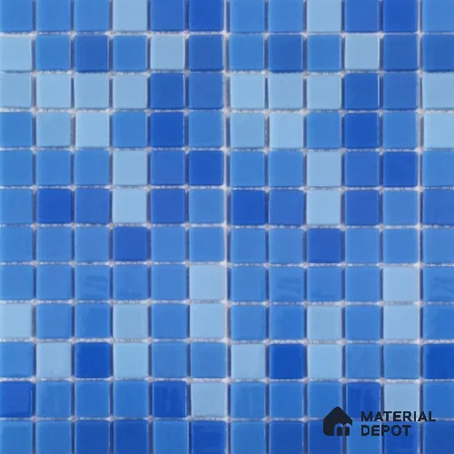 Mosaic Floor & Wall Tile TL 10634 | 317.6 x 317.6 mm (Chip Size 25x25 mm) Glossy Finish Glass Tile - 5 mm | Suitable For Outdoor, Swimming Pool Area