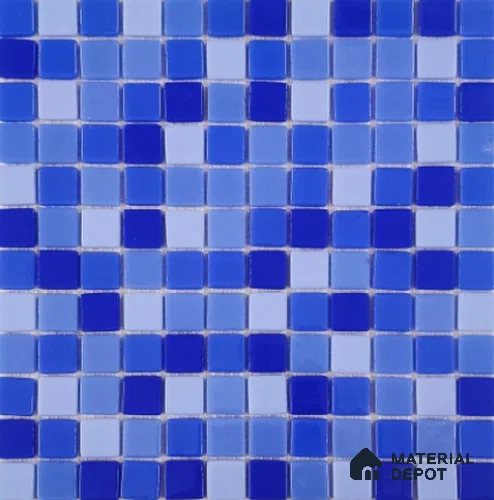 Mosaic Floor & Wall Tile TL 10635 | 317.6 x 317.6 mm (Chip Size 25x25 mm) Glossy Finish Glass Tile - 5 mm | Suitable For Outdoor, Swimming Pool Area